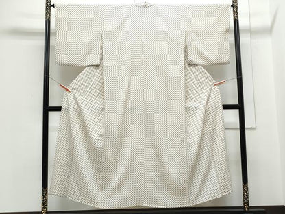 平和屋着物▽上質な小紋　単衣　吉祥文　正絹　逸品　CABF7763th