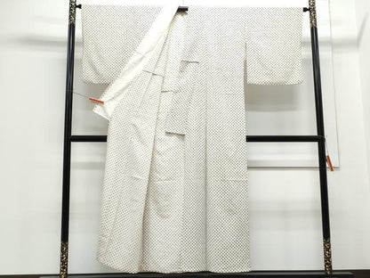 平和屋着物▽上質な小紋　単衣　吉祥文　正絹　逸品　CABF7763th