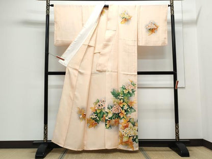 平和屋着物▽訪問着　単衣　手描き　紫陽花　暈し染め　正絹　逸品　CABF7765th