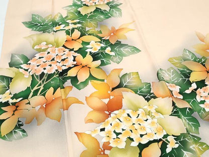 平和屋着物▽訪問着　単衣　手描き　紫陽花　暈し染め　正絹　逸品　CABF7765th