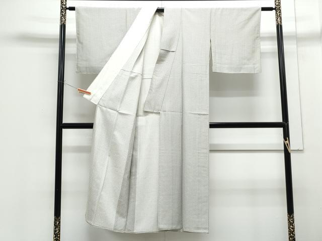 平和屋着物▽上質な小紋　単衣　亀甲文様　正絹　逸品　CABF7766th