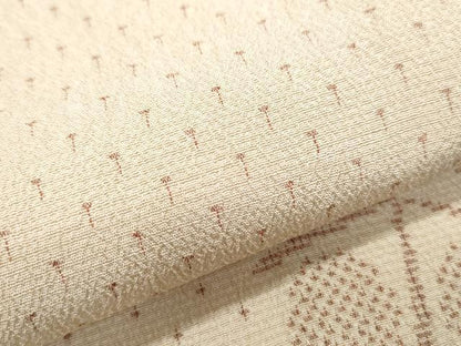 平和屋着物▽塩沢紬　単衣　舞花文　正絹　逸品　CABF7767th