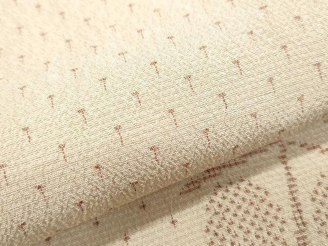 平和屋着物▽塩沢紬　単衣　舞花文　正絹　逸品　CABF7767th