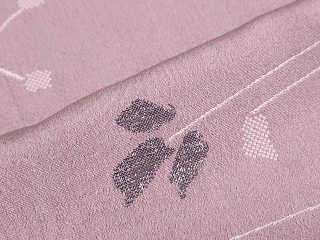 平和屋着物▽上質な小紋　単衣　草葉文　正絹　逸品　CABF7769th