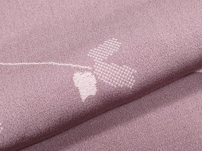 平和屋着物▽上質な小紋　単衣　草葉文　正絹　逸品　CABF7769th