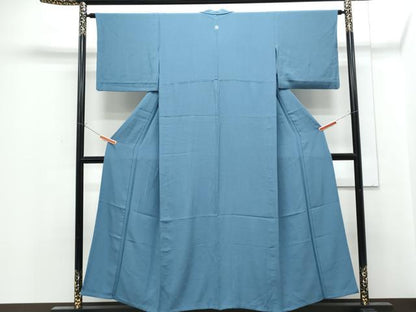 平和屋着物▽上質な色無地　単衣　薄縹色　正絹　逸品　CABF7771th