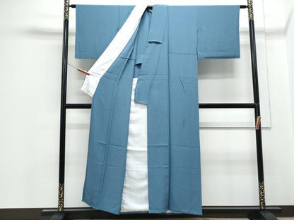 平和屋着物▽上質な色無地　単衣　薄縹色　正絹　逸品　CABF7771th