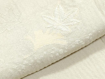 平和屋着物▽豪華色留袖　色無地　単衣　刺繍　舞葉文　鳥の子色　正絹　逸品　CABF7772th