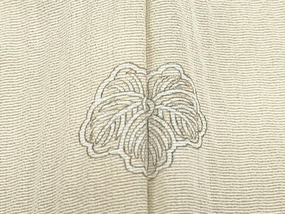 平和屋着物▽豪華色留袖　色無地　単衣　刺繍　舞葉文　鳥の子色　正絹　逸品　CABF7772th