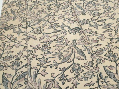 平和屋着物▽上質な小紋　単衣　型染め　花鳥文　正絹　逸品　CABF7774th