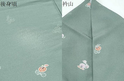平和屋着物▽上質な小紋　単衣　型染め　草花文　正絹　逸品　CABF7775th
