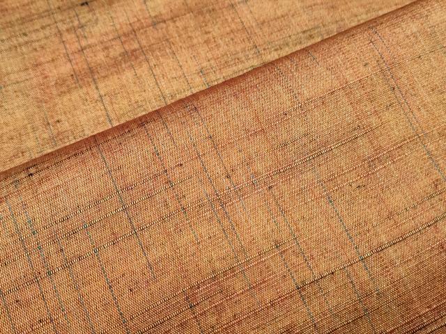 平和屋着物▽上質な紬　単衣　霞文　ロング丈　正絹　逸品　CABF7776th