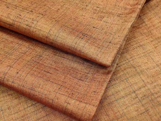 平和屋着物▽上質な紬　単衣　霞文　ロング丈　正絹　逸品　CABF7776th