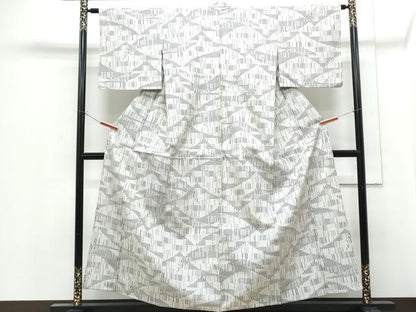 平和屋着物▽上質な紬　単衣　吉祥文　正絹　逸品　CABF7777th