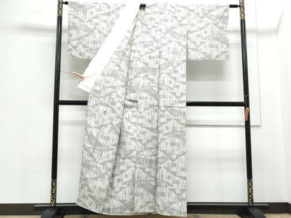 平和屋着物▽上質な紬　単衣　吉祥文　正絹　逸品　CABF7777th