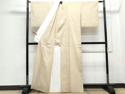 平和屋着物▽塩沢紬　単衣　蚊絣　正絹　逸品　CABF7778th
