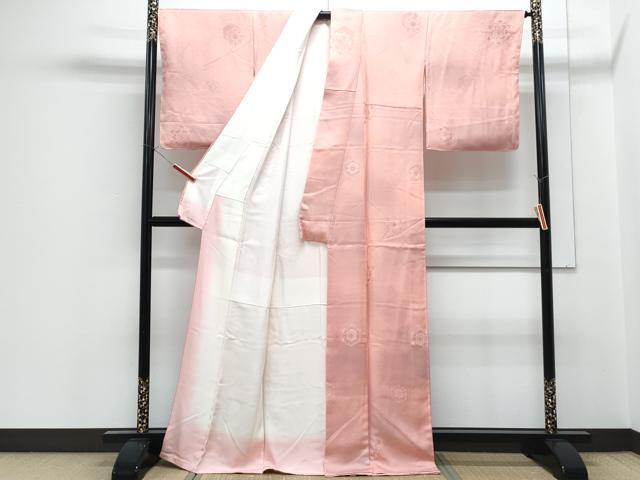 平和屋着物▼上質な小紋 地紋起こし 正倉院花文 暈し染め 正絹 逸品 CABF7781th