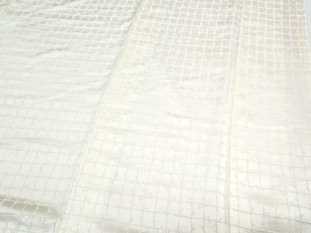 平和屋着物▼訪問着　総刺繍　花籠文　生成り色　正絹　逸品　CABF7796th