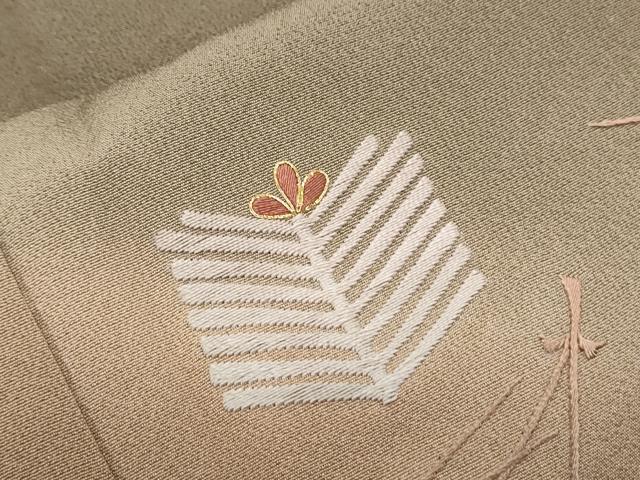 平和屋着物▼豪華色留袖 総刺繍 駒刺繍 こぼれ松葉文 暈し染め 正絹 逸品 CABF7797th