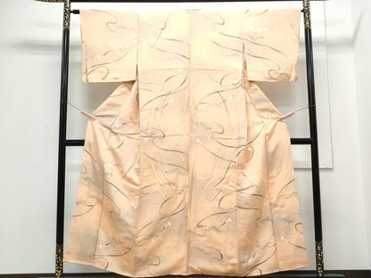 平和屋着物▼上質な小紋 地紋起こし 雲重ね紐文 暈し染め 正絹 逸品 CABF7799th