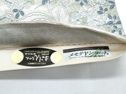 平和屋着物◎六通柄袋帯 唐織 風景花文 金銀糸 正絹 逸品 CABF7801th