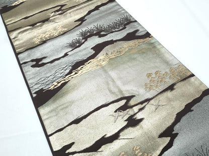 平和屋着物◎六通柄袋帯 飛鳥文 金糸 正絹 逸品 CABF7802th