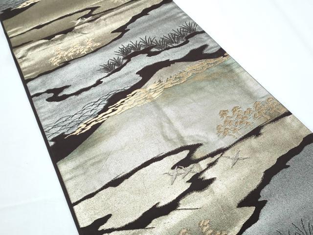 平和屋着物◎六通柄袋帯 飛鳥文 金糸 正絹 逸品 CABF7802th