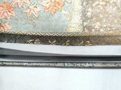 平和屋着物◎六通柄袋帯　唐織　花鳥丸文　金糸　正絹　逸品　CABF7803th