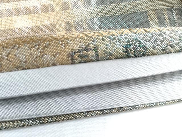 平和屋着物◎六通柄袋帯　唐織　花鳥丸文　金糸　正絹　逸品　CABF7803th