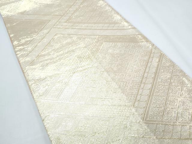 平和屋着物◎佐賀錦 両面 全通柄袋帯 菱吉祥文 金糸 正絹 逸品 CABF7805th