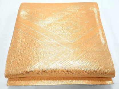 平和屋着物◎佐賀錦 両面 全通柄袋帯 菱吉祥文 金糸 正絹 逸品 CABF7805th