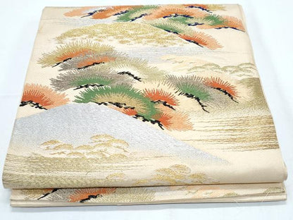 平和屋着物◎六通柄 京袋帯 風景松文 金銀糸 正絹 逸品 CABF7818th