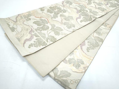 平和屋着物◎六通柄袋帯 葡萄蔦の葉文 金糸 正絹 逸品 CABF7820th