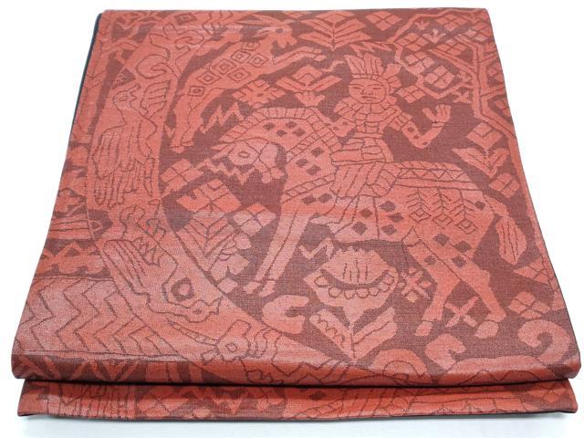 平和屋着物◎六通柄袋帯 壁画文様 正絹 逸品 CABF7826th