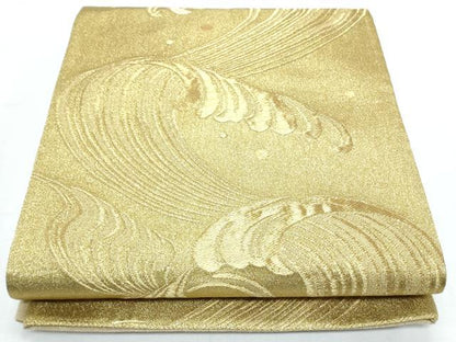 平和屋着物◎六通柄袋帯 立波文 金糸 正絹 逸品 CABF7840th