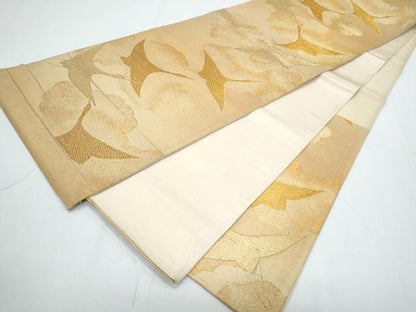 平和屋着物◎六通柄袋帯　飛鶴文　金糸　正絹　逸品　CABF7844th