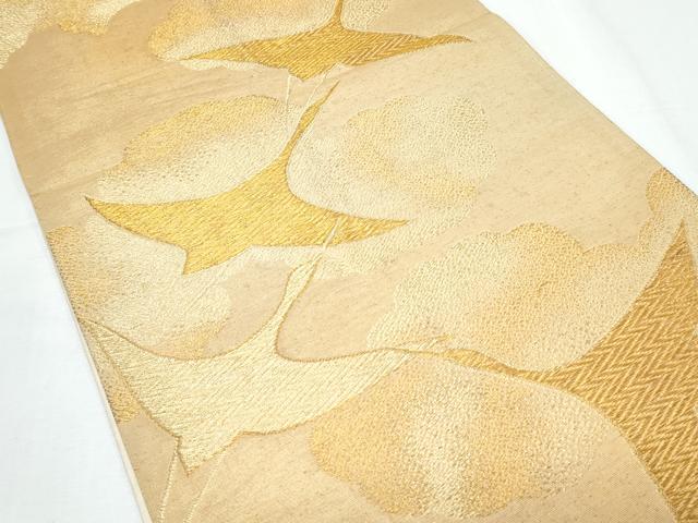 平和屋着物◎六通柄袋帯　飛鶴文　金糸　正絹　逸品　CABF7844th