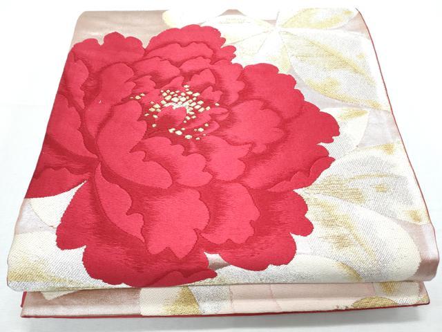 平和屋着物◎六通柄袋帯 唐織 草花文 金銀糸 正絹 逸品 CABF7857th