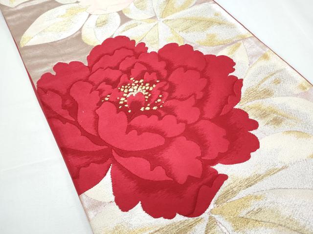 平和屋着物◎六通柄袋帯 唐織 草花文 金銀糸 正絹 逸品 CABF7857th