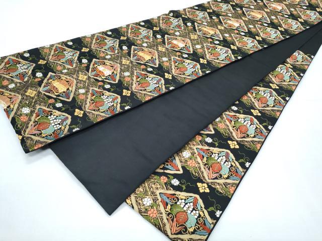 平和屋着物◎六通柄袋帯 唐織 菱花文 正絹 逸品 CABF7863th