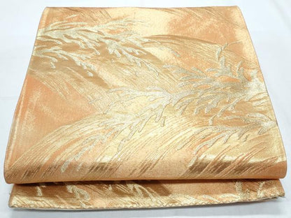 平和屋着物◎六通柄袋帯 稲穂 金糸 正絹 逸品 CABF7864th