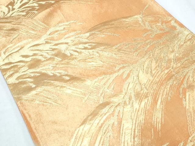 平和屋着物◎六通柄袋帯 稲穂 金糸 正絹 逸品 CABF7864th
