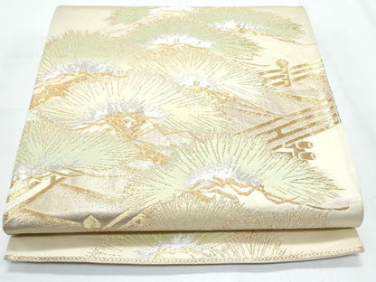 平和屋着物◎六通柄袋帯 渡橋松文 金銀糸 正絹 逸品 CABF7865th