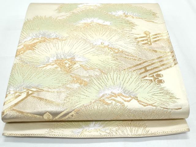 平和屋着物◎六通柄袋帯 渡橋松文 金銀糸 正絹 逸品 CABF7865th