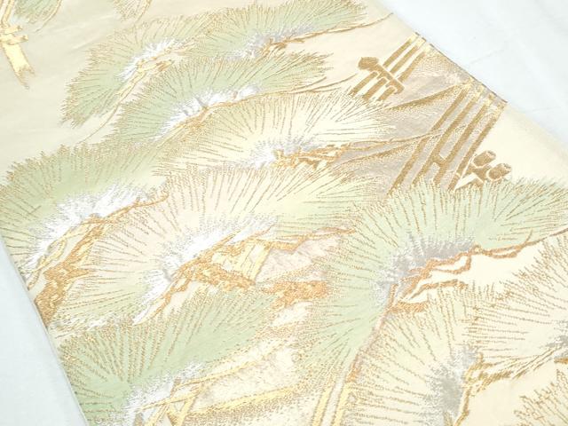 平和屋着物◎六通柄袋帯 渡橋松文 金銀糸 正絹 逸品 CABF7865th