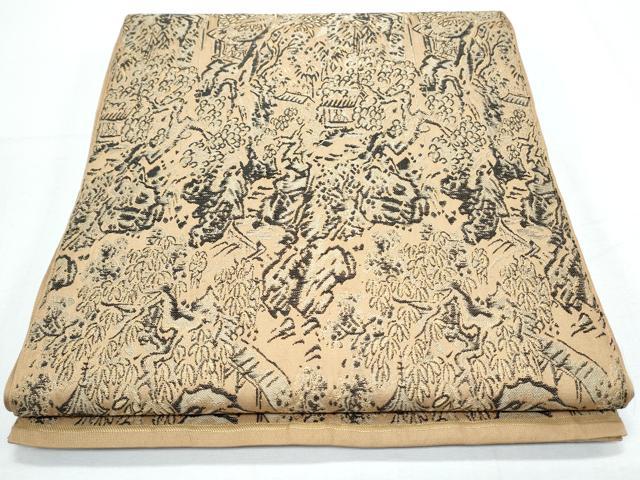 平和屋着物◎太鼓柄 本袋帯 風景文 金糸 正絹 逸品 CABF7871th