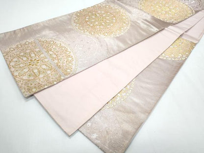 平和屋着物◎六通柄袋帯 唐織 正倉院花文 金銀糸 正絹 逸品 CABF7875th