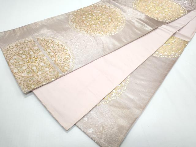 平和屋着物◎六通柄袋帯 唐織 正倉院花文 金銀糸 正絹 逸品 CABF7875th