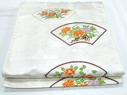 平和屋着物◎六通柄袋帯 唐織 地紙花文 正絹 逸品 CABF7878th