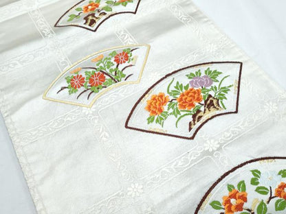 平和屋着物◎六通柄袋帯 唐織 地紙花文 正絹 逸品 CABF7878th